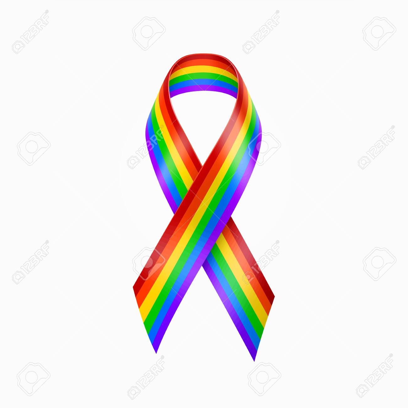 Rainbow Ribbon. Gay pride, LGBT rainbow ribbon. Homosexual sign vector